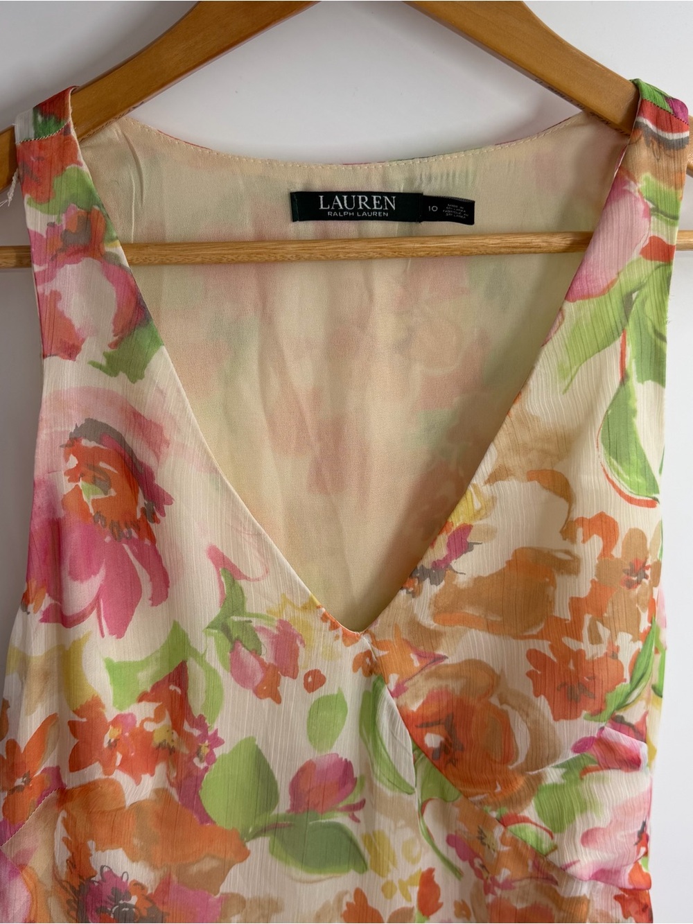 Ralph Lauren Floral Cocktail Party Dress size 10 Medium - Picture 5 of 12